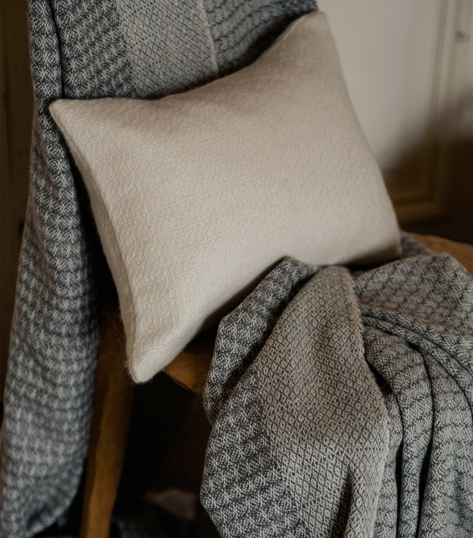 Alpaca-Blend Fern Cushion (35cm x 45cm) WHITE Image 3