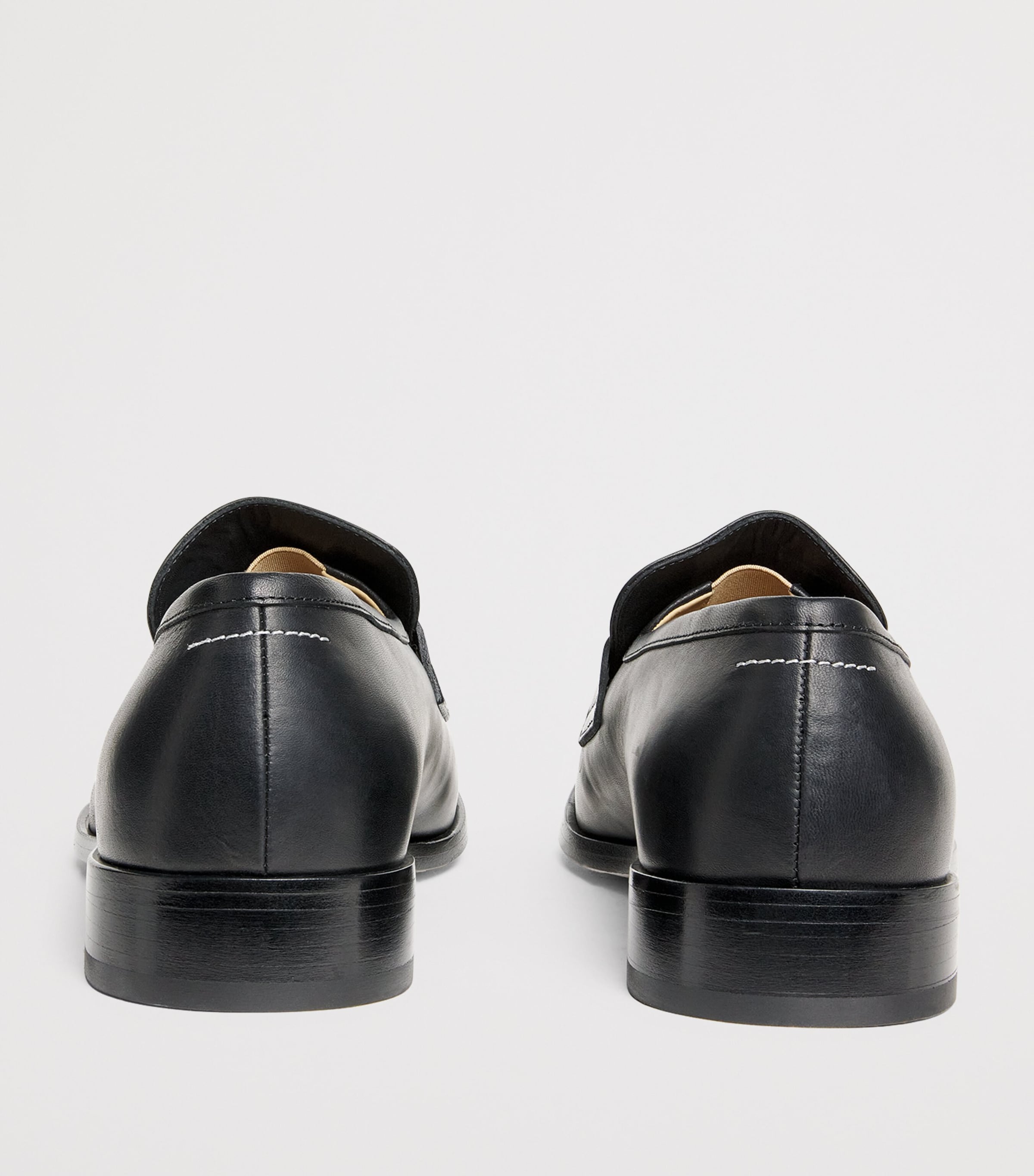 Leather Debossed Logo Loafers T8013 - BLACK Image 4