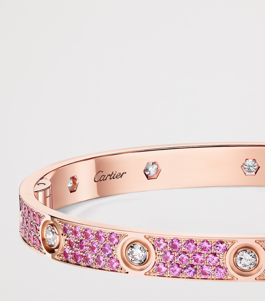 Cartier Rose Gold, Diamond and Sapphire Classic LOVE Bracelet Rose Gold Image 4