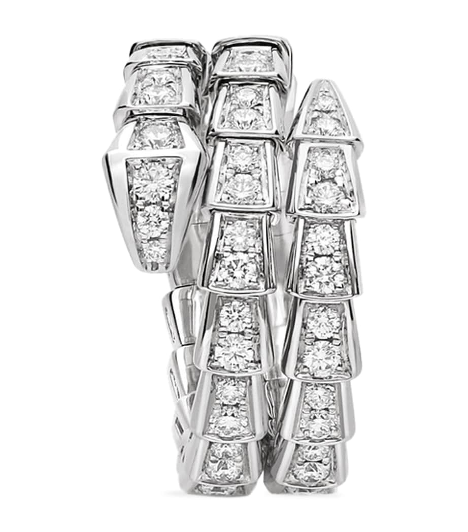 White Gold and Diamond Serpenti Viper Ring WHITE GOLD Image 2