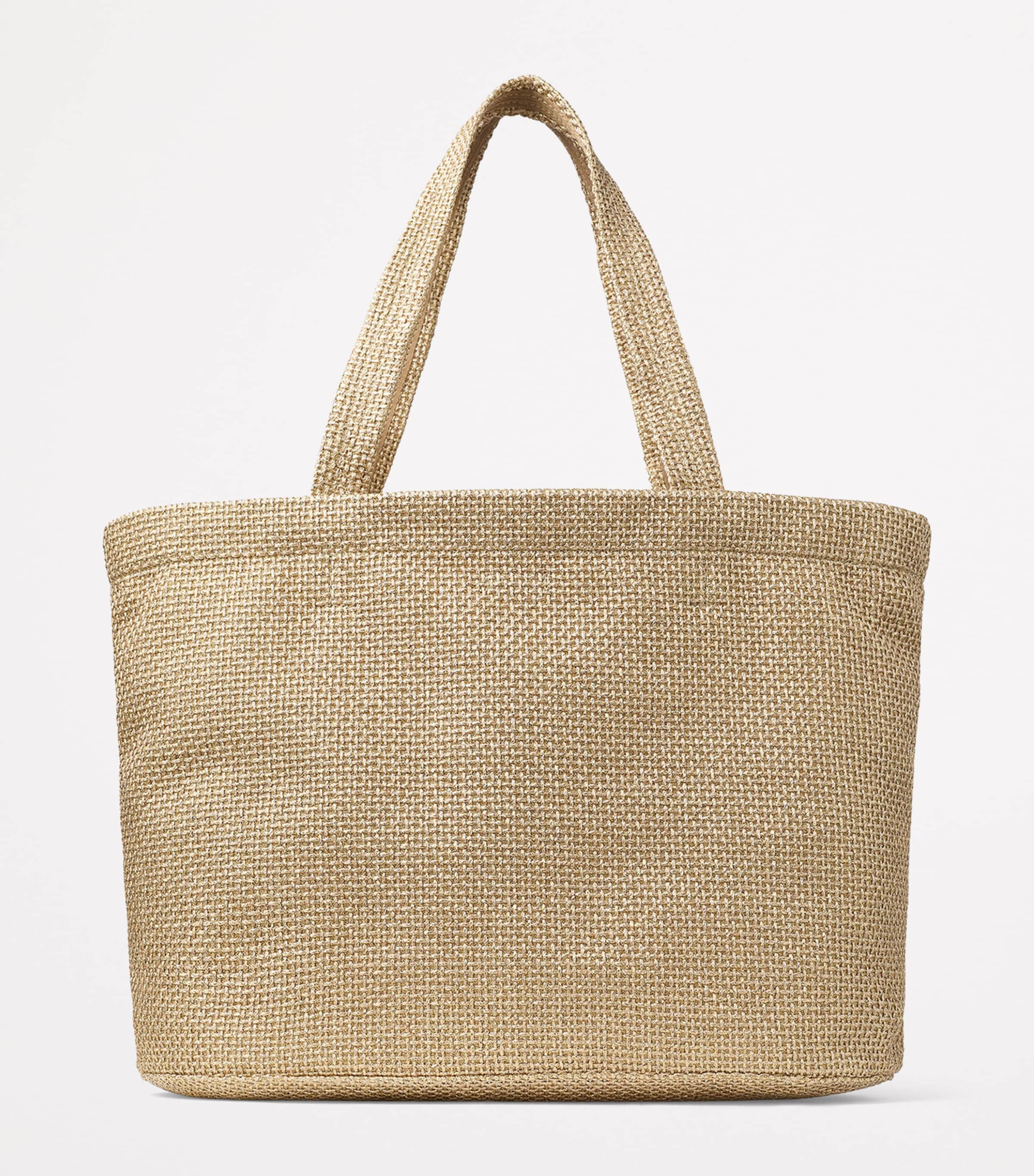 【JIMMY CHOO】Beach Tote トートバッグ★関税送料込み Beach Tote E/W | Rose/Latte Raffia Embroidered Tote Bag