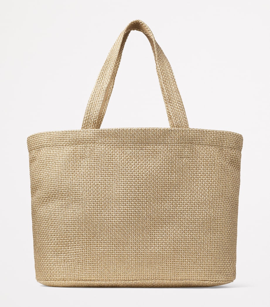 Raffia Beach Tote Bag GOLD/FUCHSIA/LIGHT G Image 4