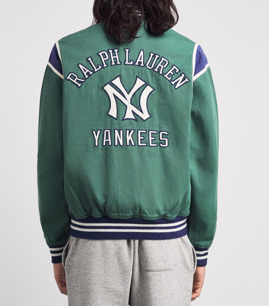Polo Ralph Lauren Mens x Yankees Cotton Bomber Jacket Washed Forest Image 5