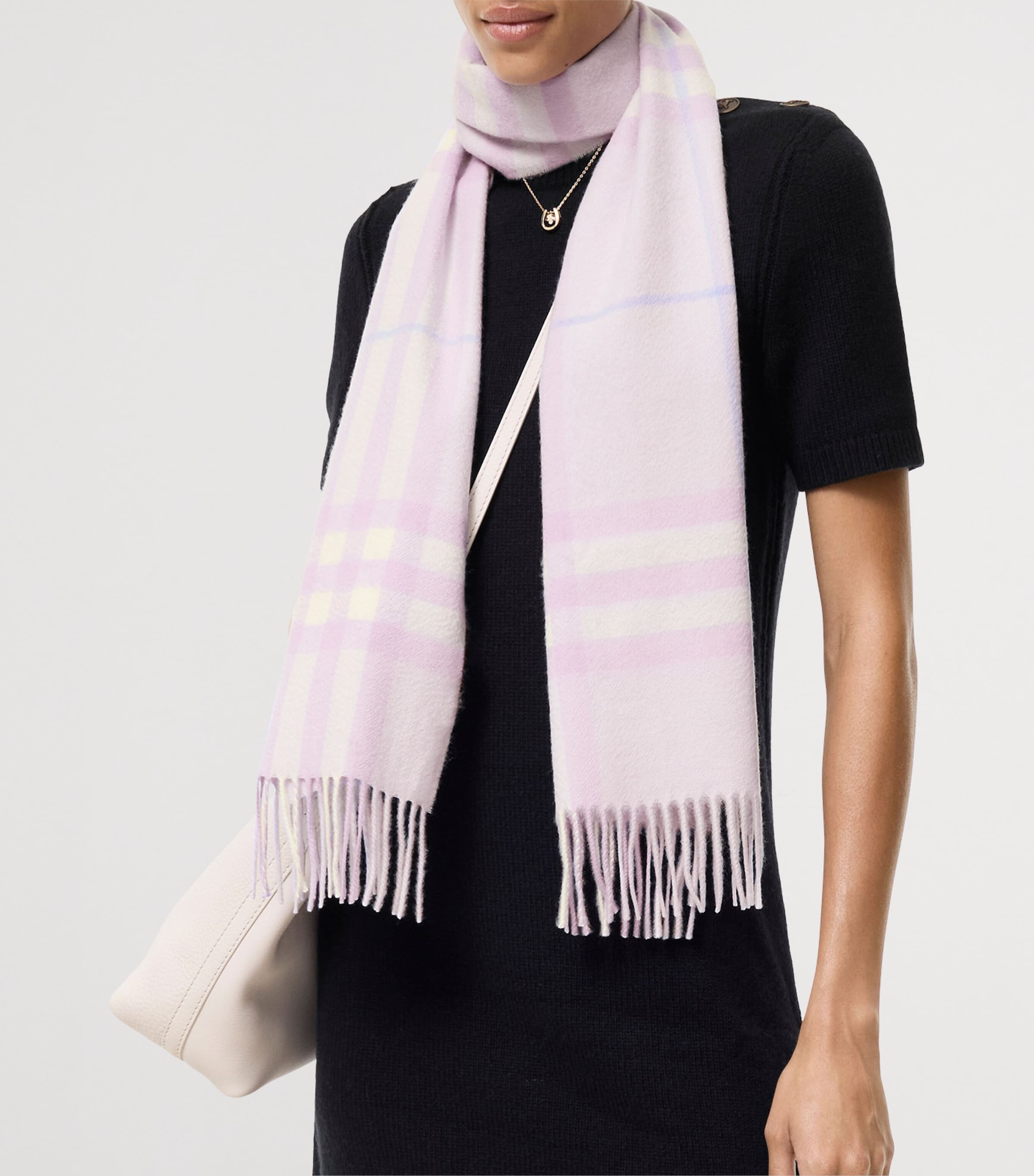 Burberry Cashmere Check Scarf Powder Purple Image 2