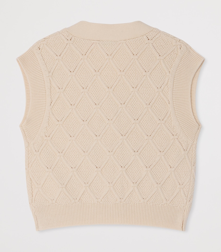 Bonpoint Wool-Cotton Cherry Sweater Vest (10-14 Years) Upb Ecru Image 2