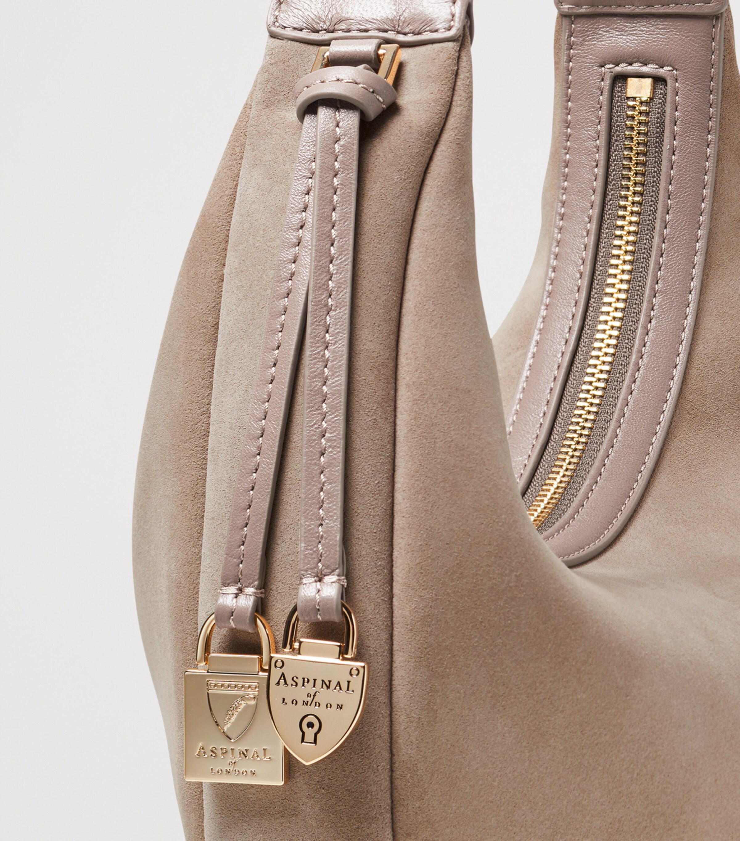 Aspinal Of London Small Leather Soho Crescent Shoulder Bag Moleskin Image 6