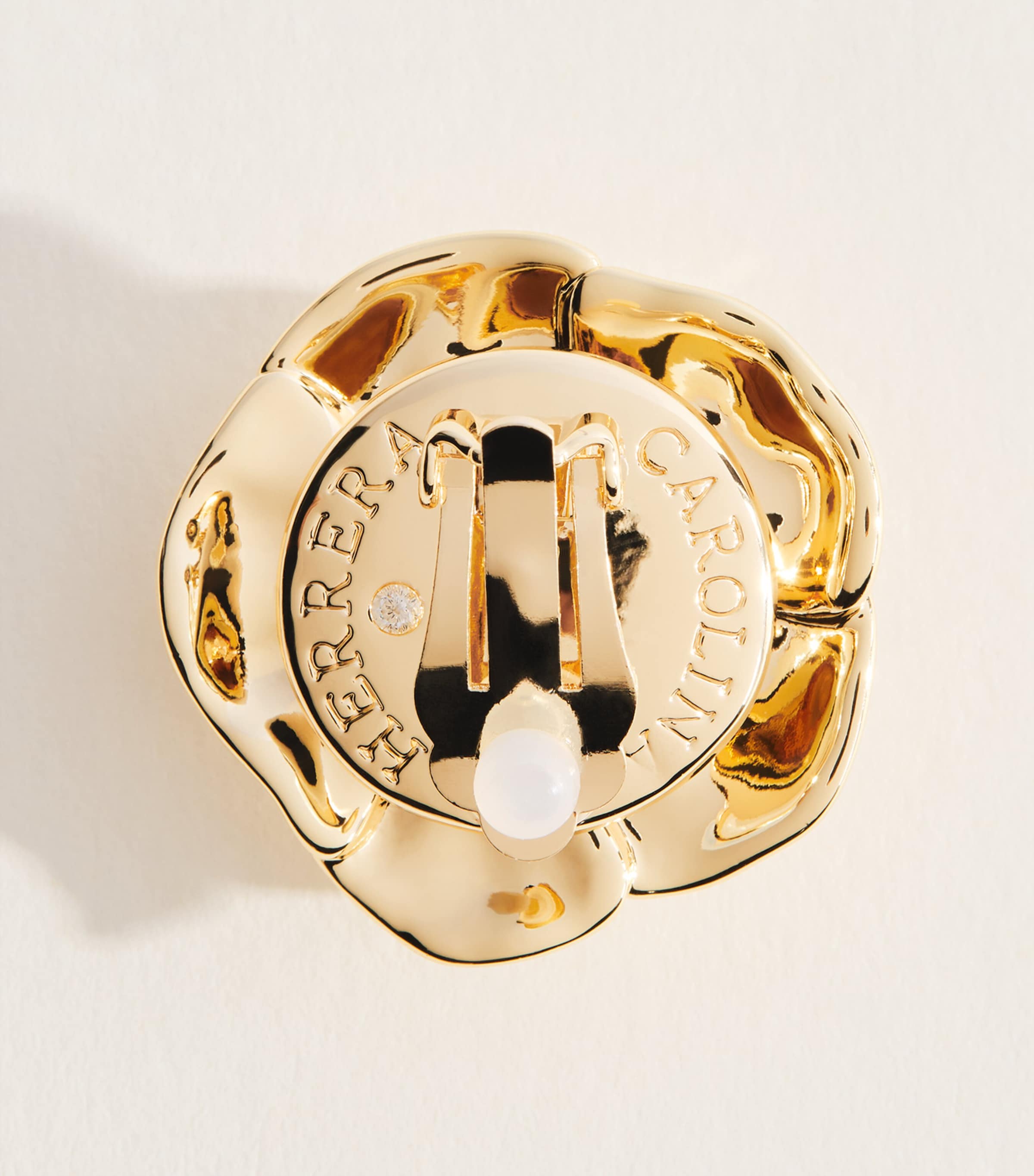 Carolina Herrera Floral Clip-On Earrings Gold Image 3