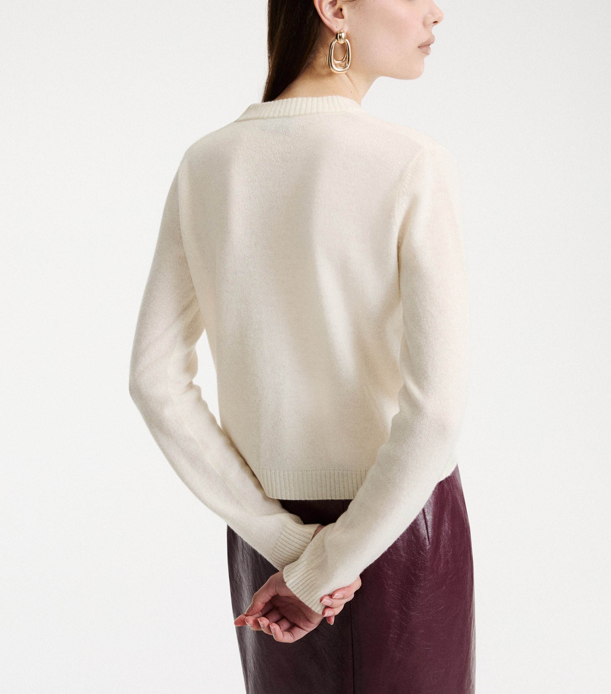 Marella Womens Cashmere Cardigan Cream Image 3