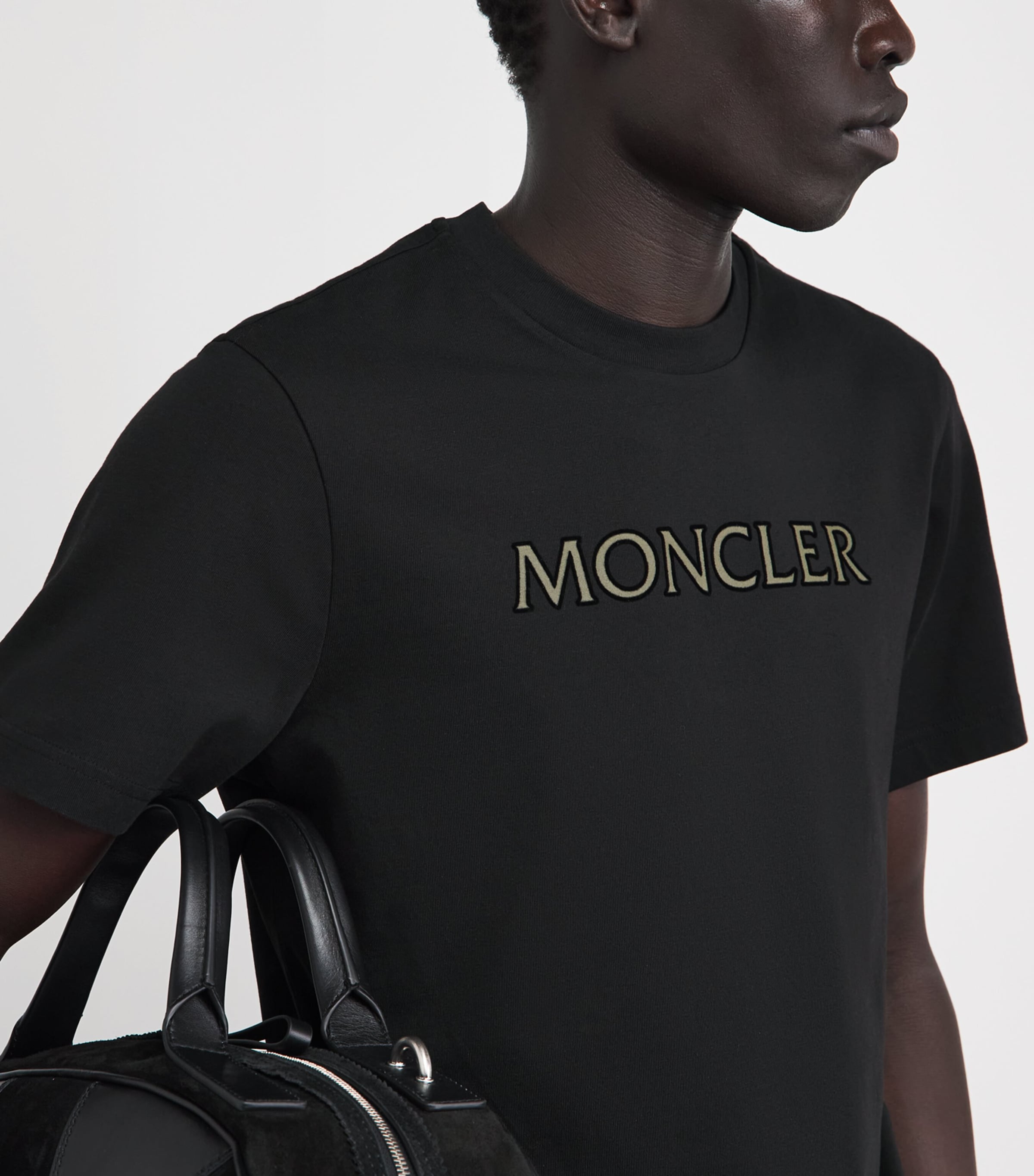 Moncler Black Cotton Logo T-Shirt | Harrods US