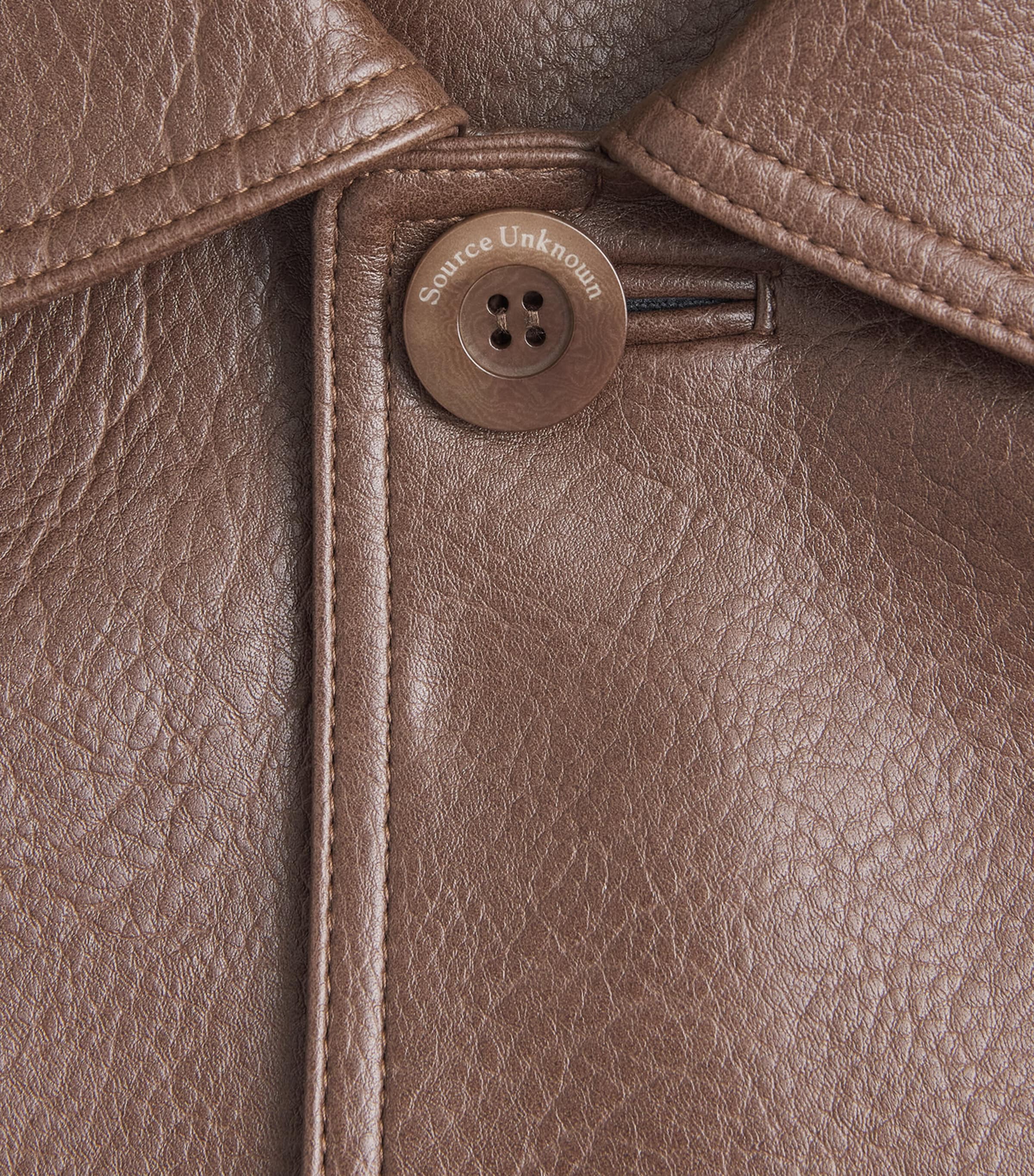 Source Unknown Womens Faux Leather Carrie Jacket Br Image 6