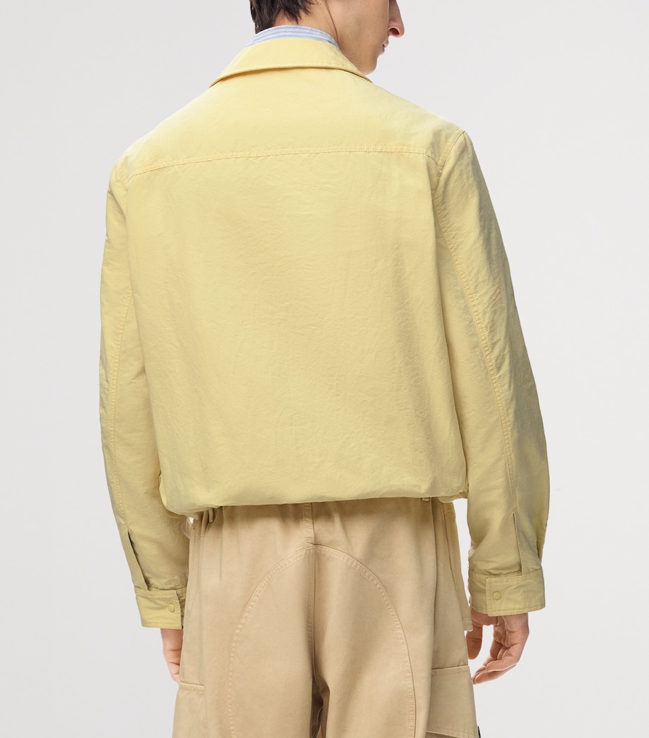 LOEWE Mens Canvas Zip-Up Jacket Light Yellow Image 4