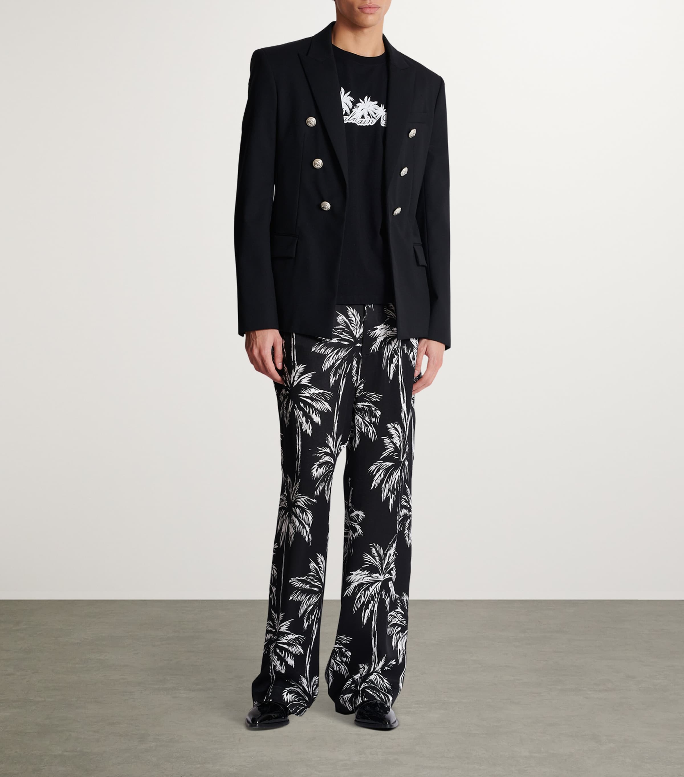 Wool Double-Breasted Blazer 0PA NOIR Image 3