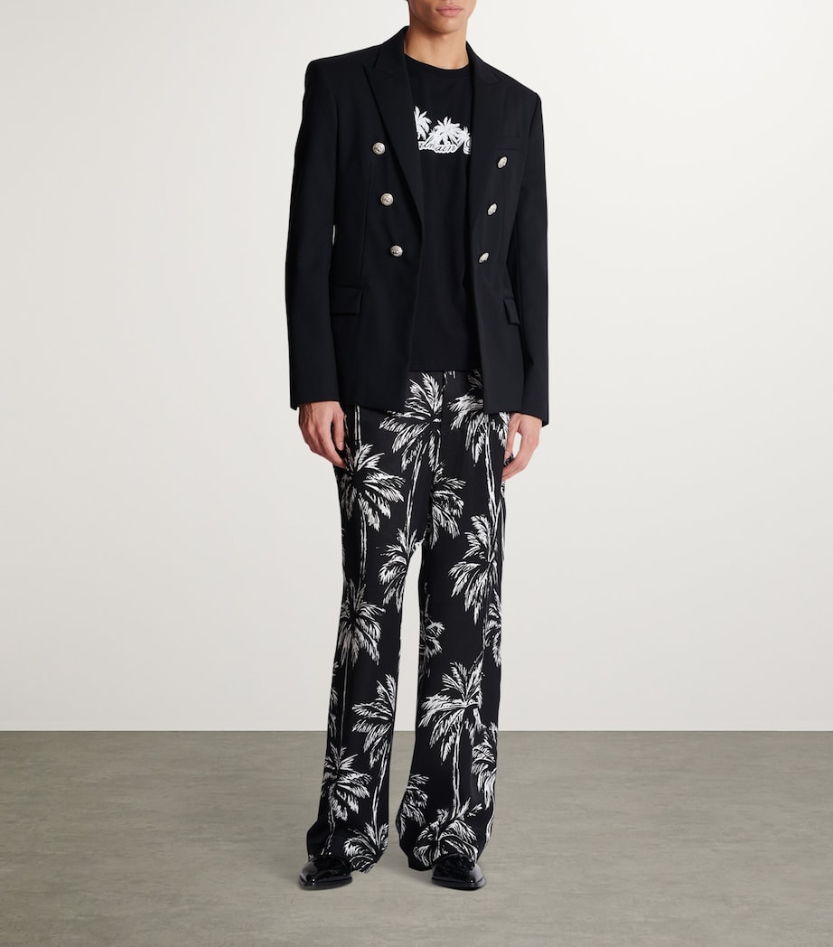 Wool Double-Breasted Blazer 0PA NOIR Image 3