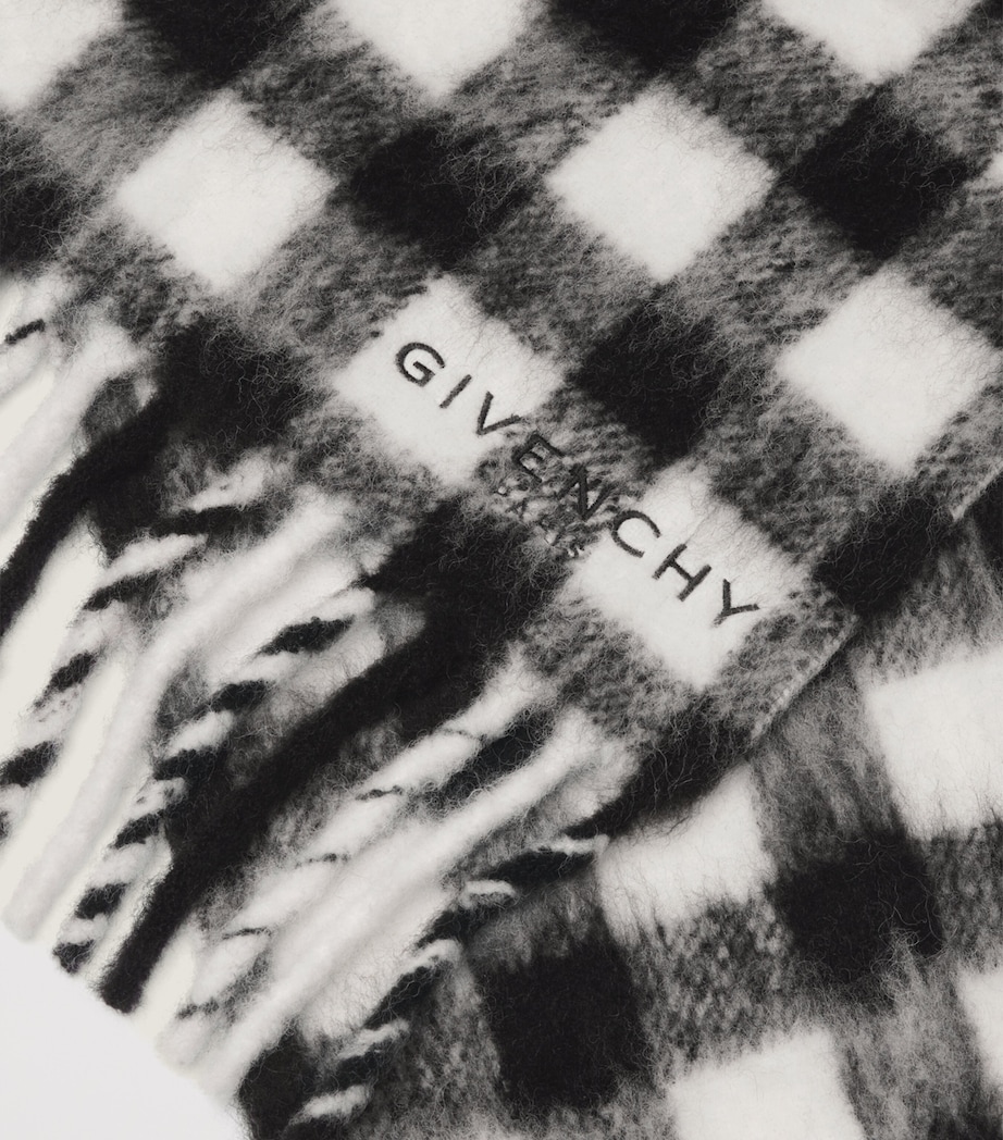 Alpaca-Blend Check Logo Scarf BLACK/IVORY Image 2