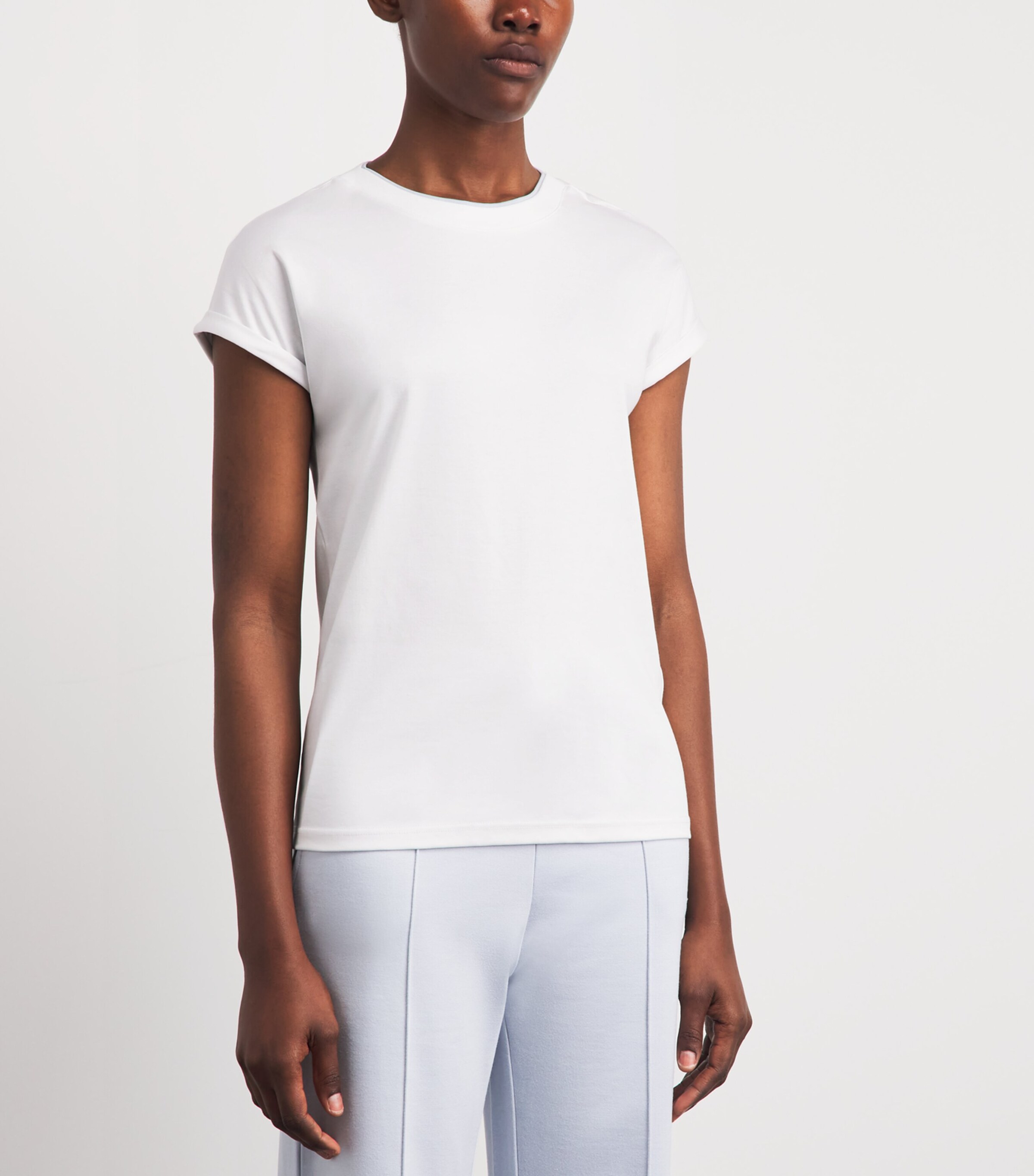 Eleventy Womens Cotton T-Shirt Bianco, Nuvola Image 4