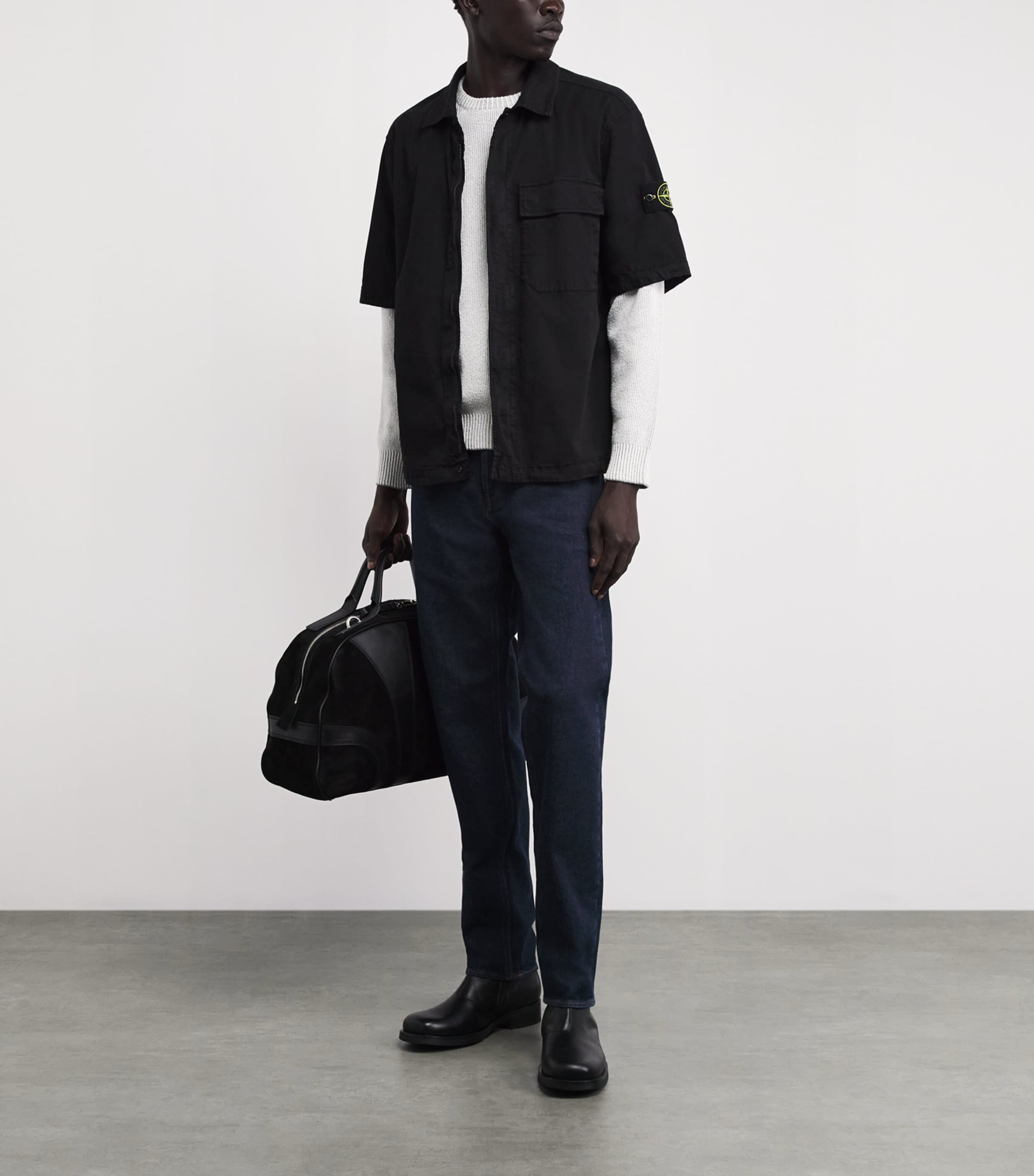 Stone Island Mens Stretch Denim-Rinsed Slim Jeans Image 2