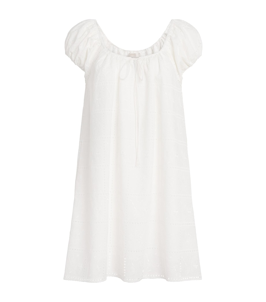 Faithfull The Brand Womens Broderie Anglaise Serafina Mini Dress Hndkrchf Brdrie Whte Image 1