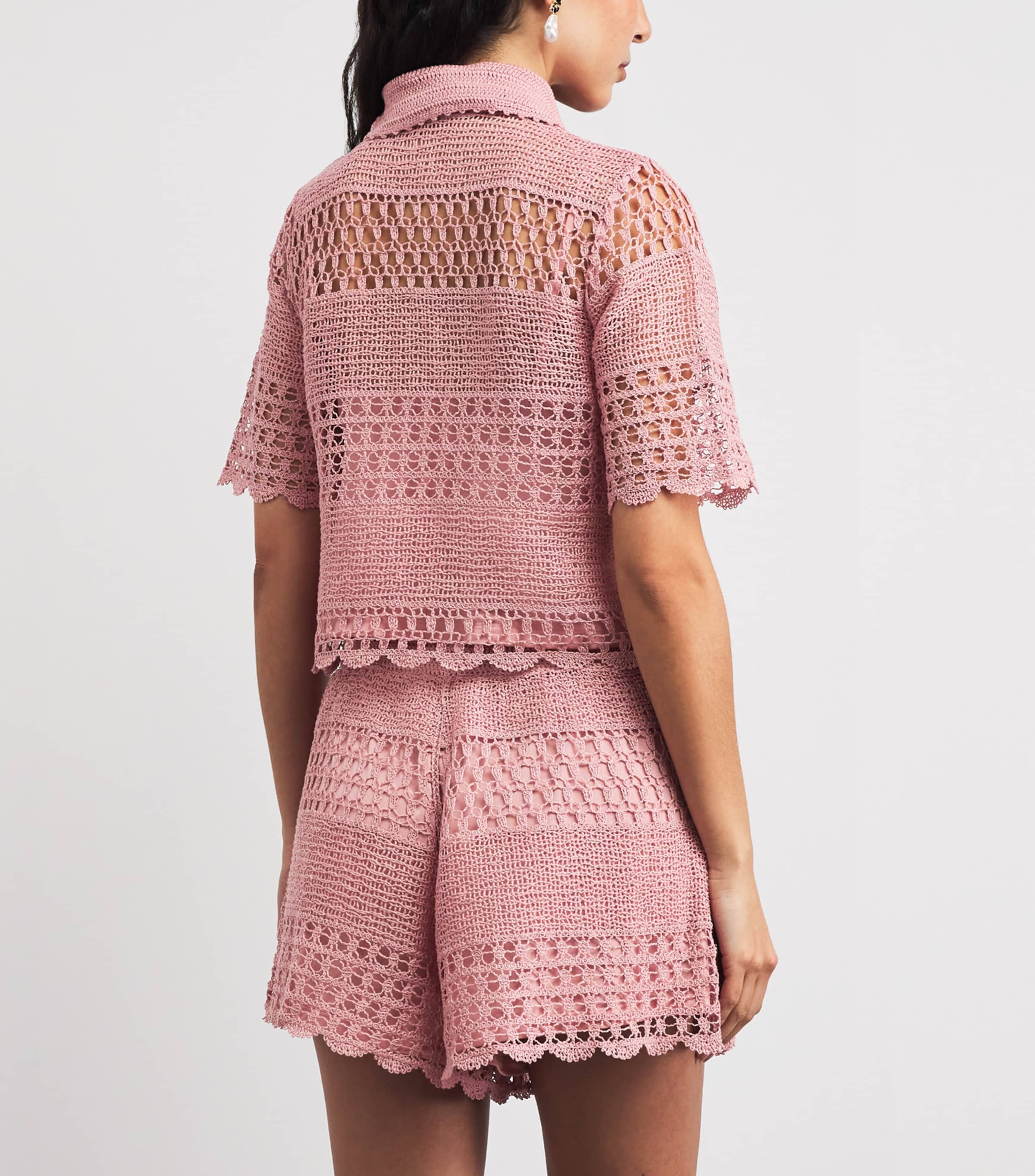 Cotton Crochet Wanderlust Shirt DUSTY PINKDPI Image 4