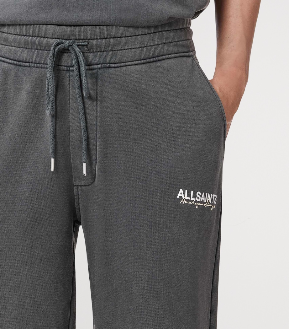 AllSaints Mens Organic Cotton Emblem Sweatpants Washed Black Image 5