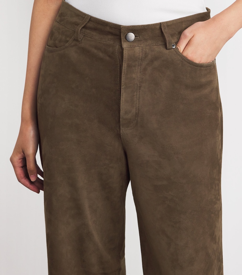 Suede Victory High-Rise Trousers PEBBLE BROWN Image 6
