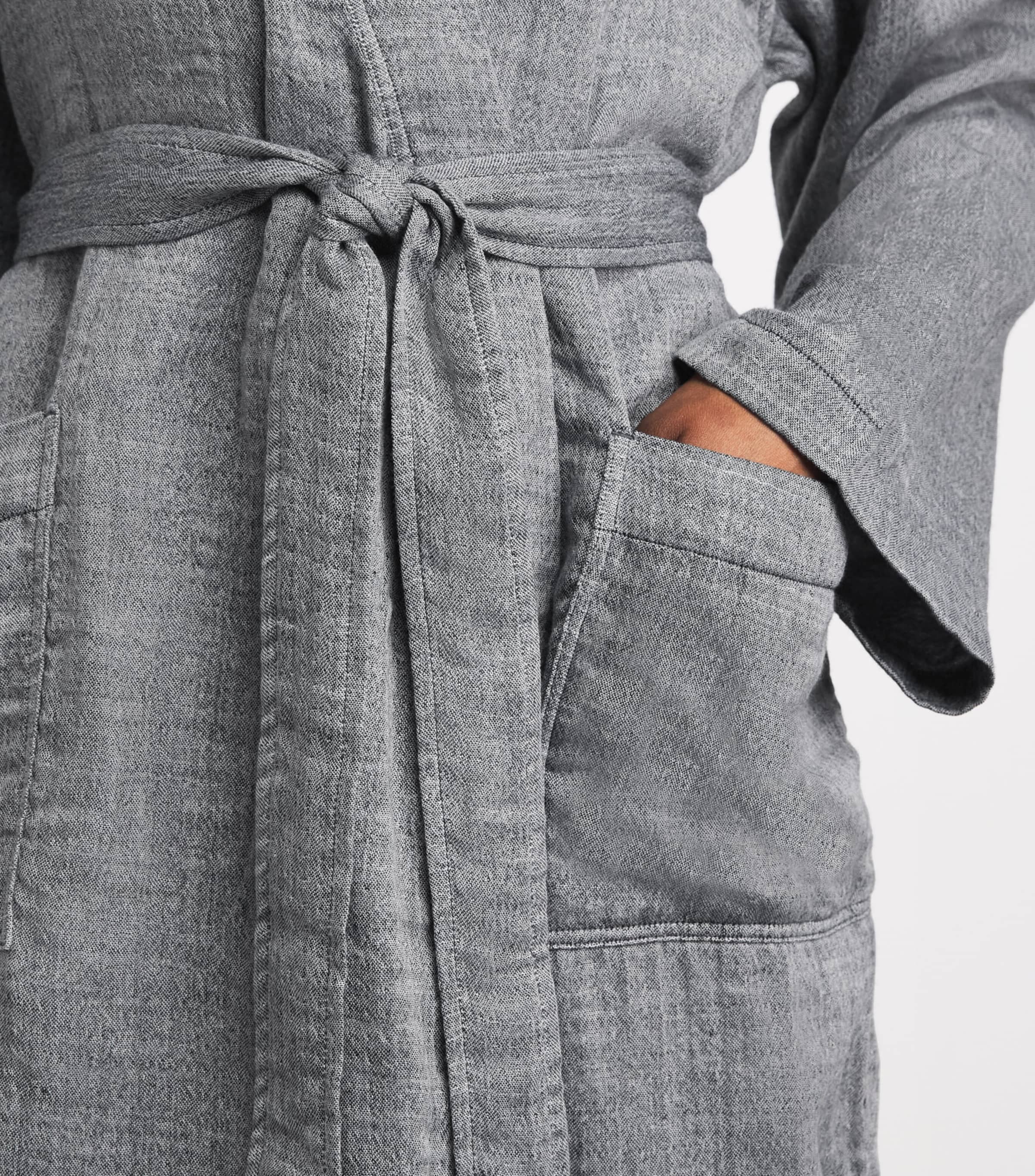Uchino Cotton Marshmallow Gauze Robe (Extra Large) Dark Grey Image 3