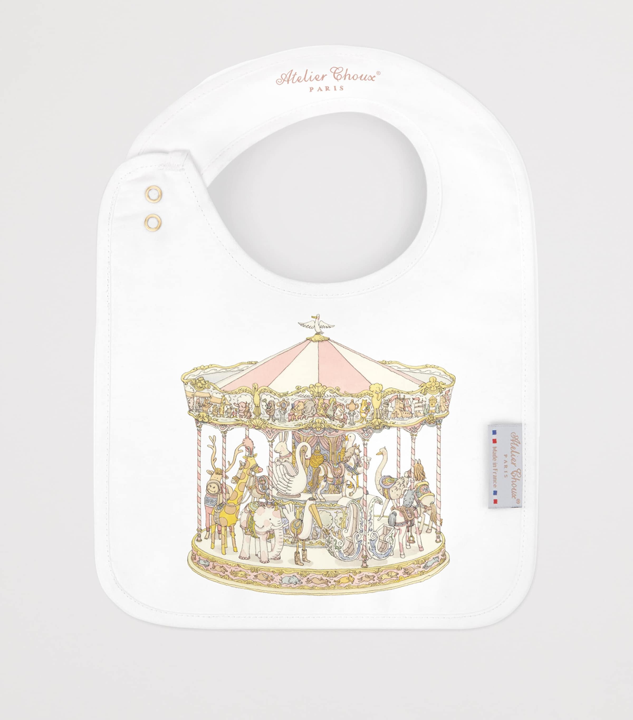 Atelier Choux Organic Cotton Carousel Print Bib Image 2
