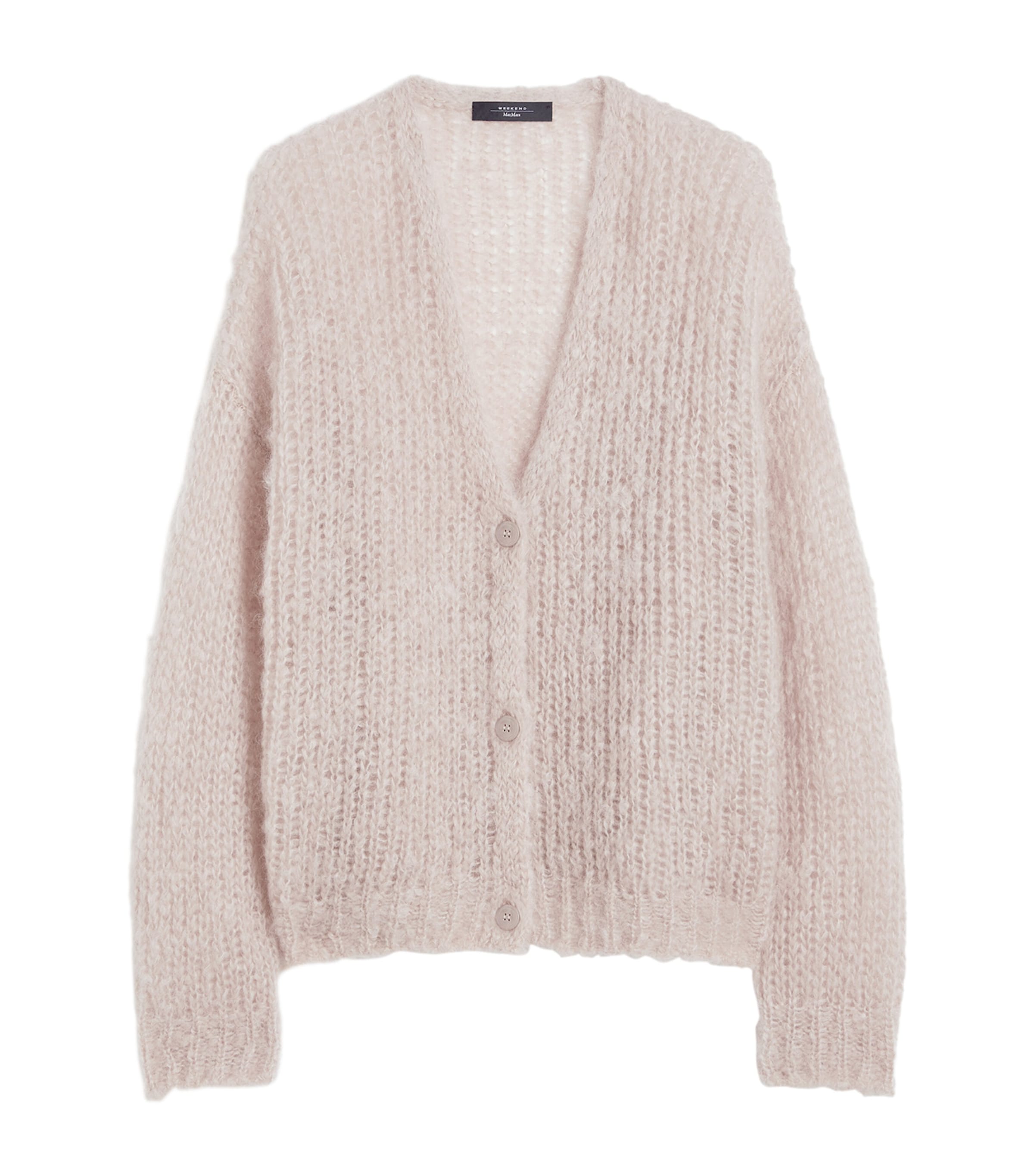 Weekend Max Mara Womens Mohair-Wool-Blend V-Neck Cardigan Sand Image 1