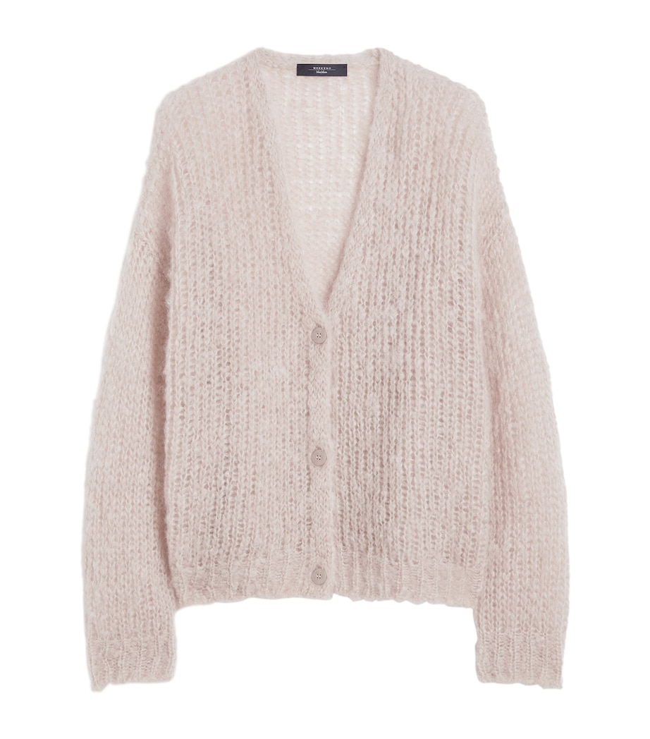 Weekend Max Mara Womens Mohair-Wool-Blend V-Neck Cardigan Sand Image 1