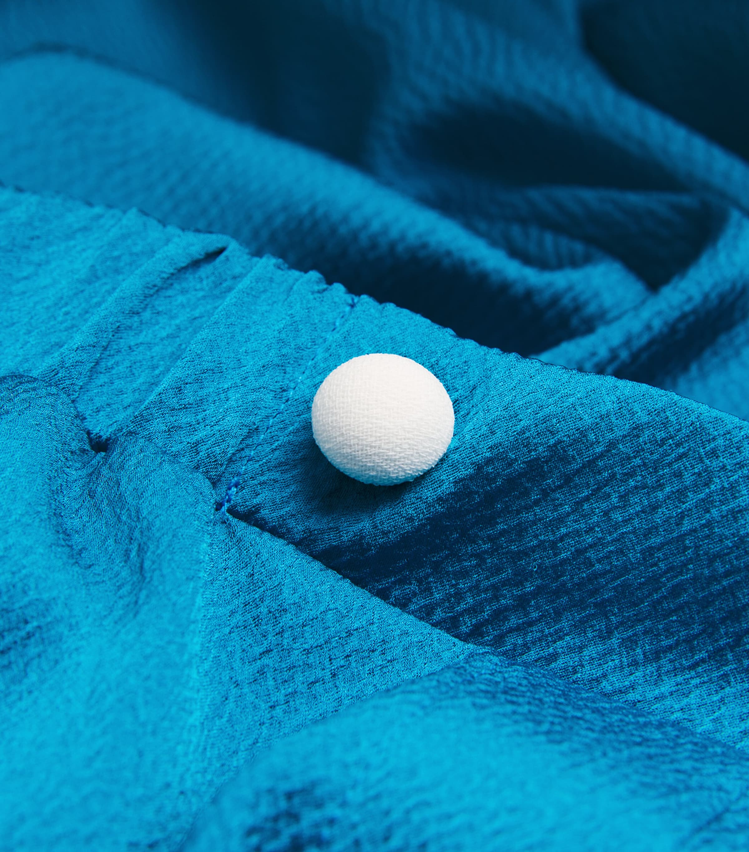 Organic Cotton Crinkle Iteratio Trousers LAGUNA BLUE Image 5