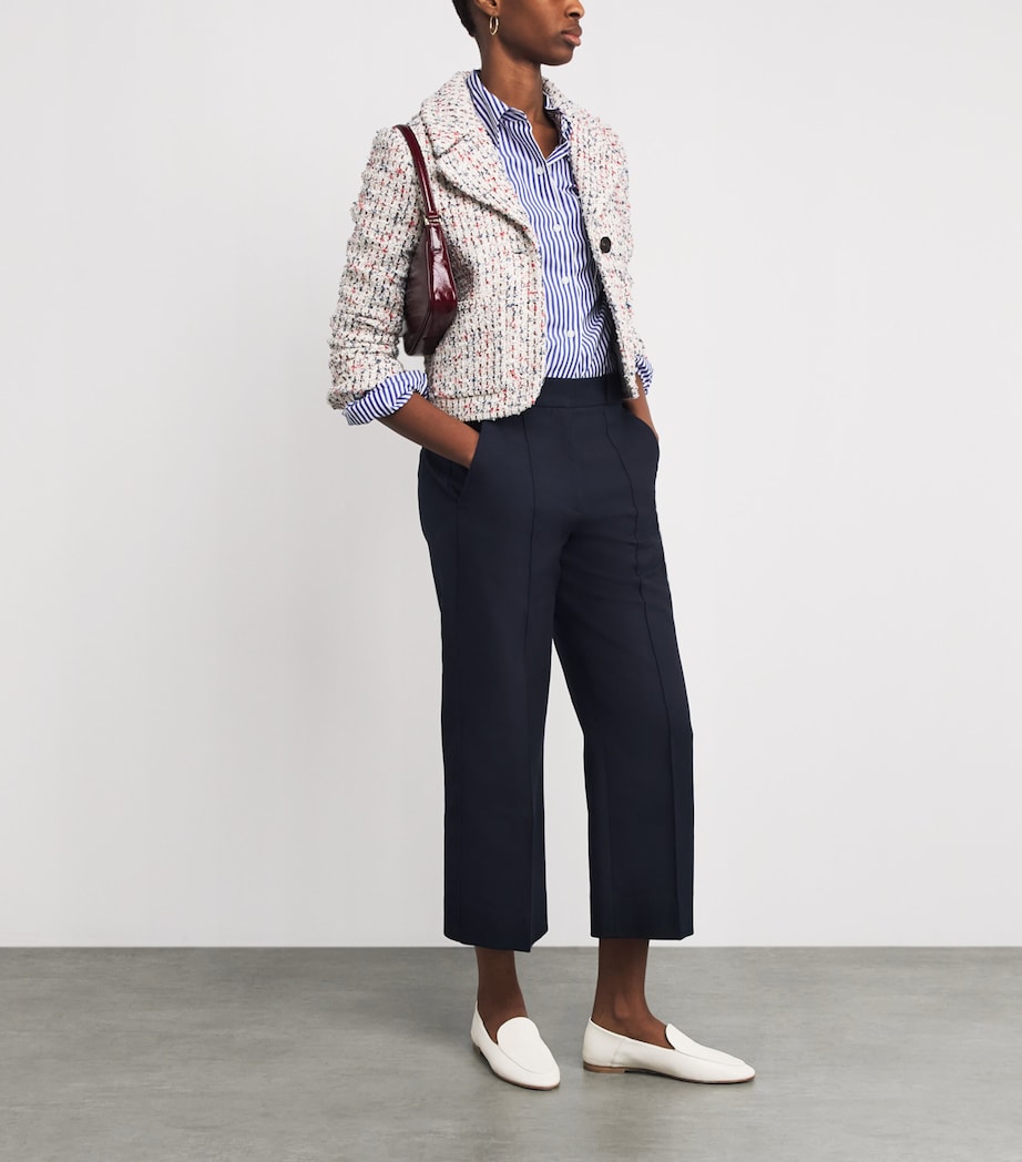 ME+EM Womens Cotton Cropped Trousers Navy Image 2