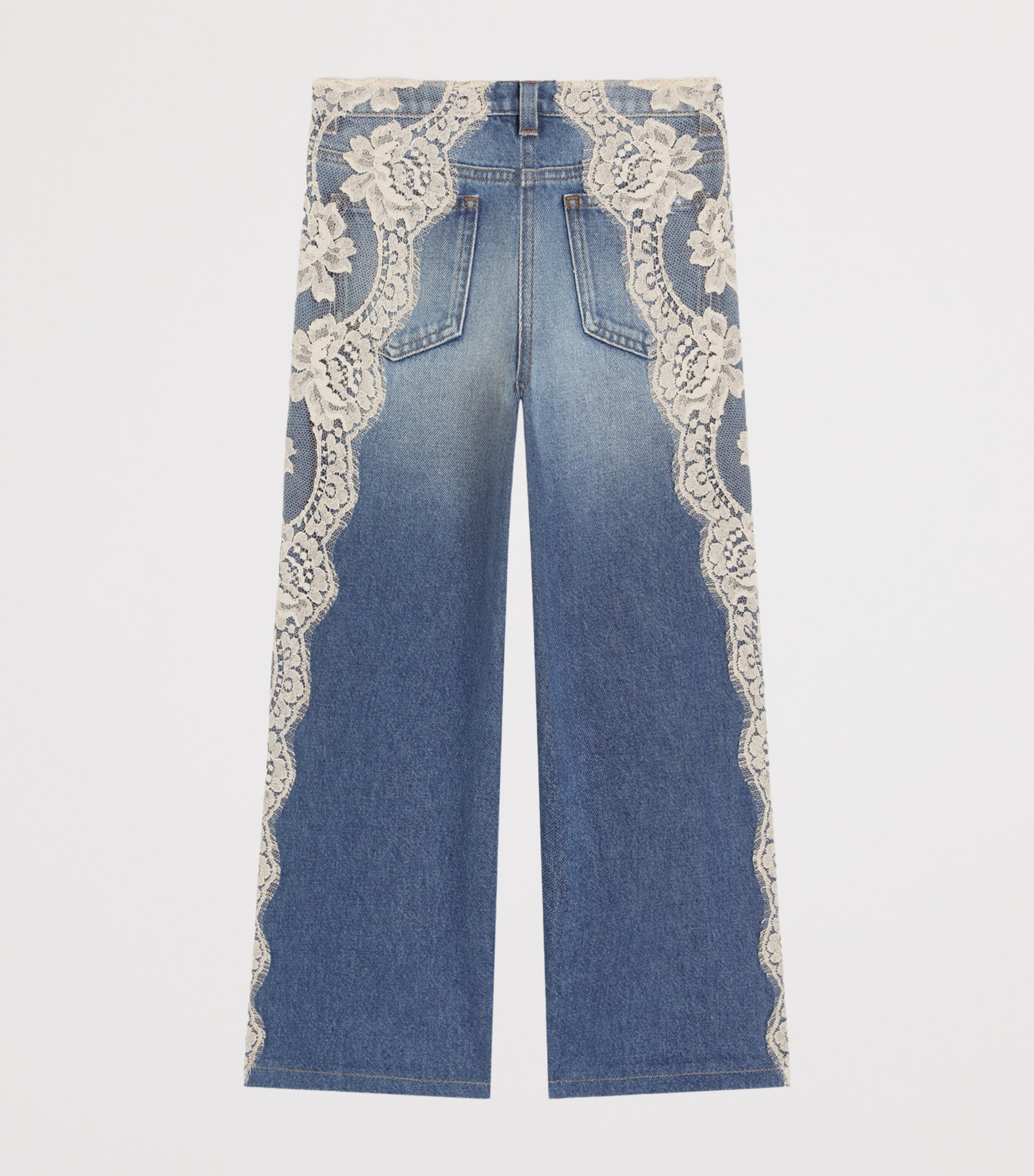 Dolce&Gabbana Kids Lace-Trim Straight Jeans (8-12+ Years) Combined Colou Image 2