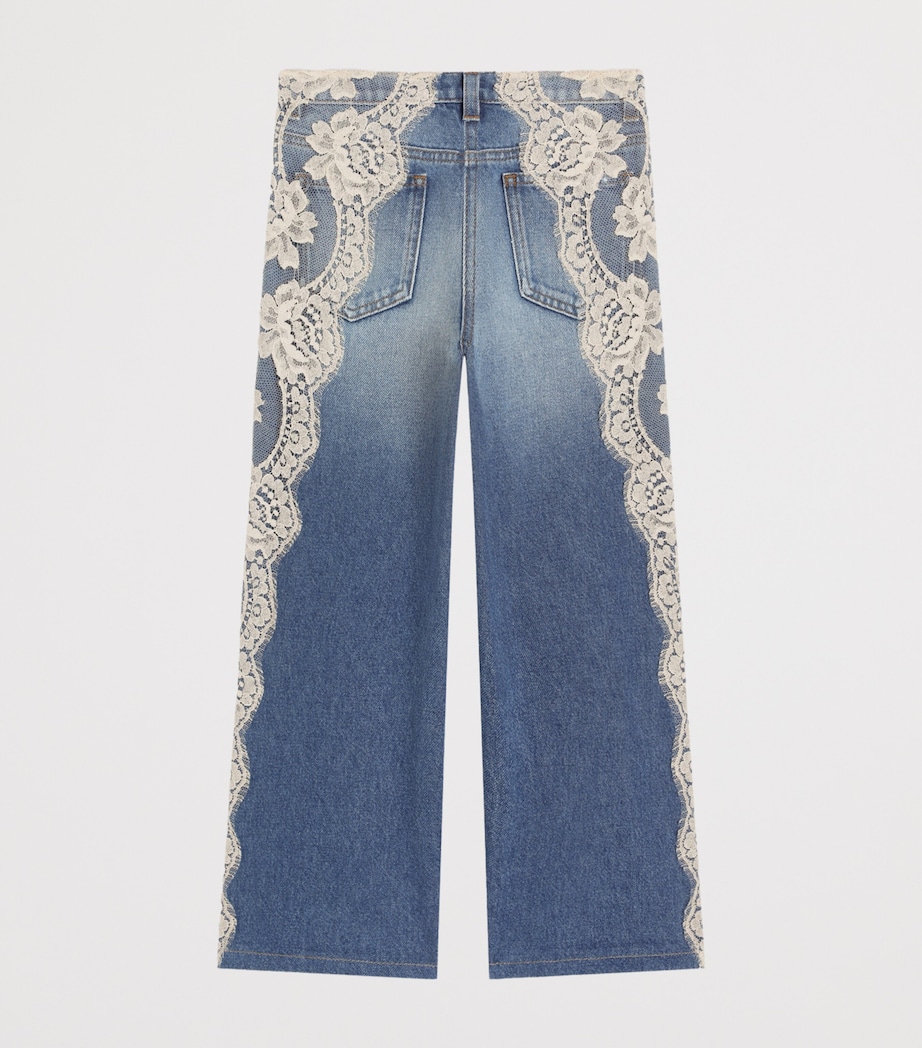 Dolce&Gabbana Kids Lace-Trim Straight Jeans (8-12+ Years) Combined Colou Image 2