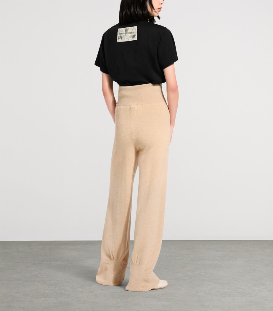 LOUIS VUITTON Womens Cashmere-Blend Wide-Leg Sweatpants Straw Yellow Image 3