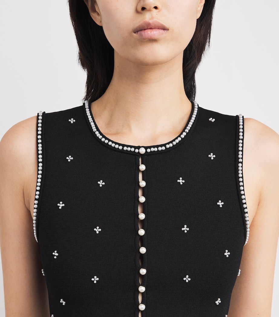 Knitted Embellished Crop Top BLACK Image 6