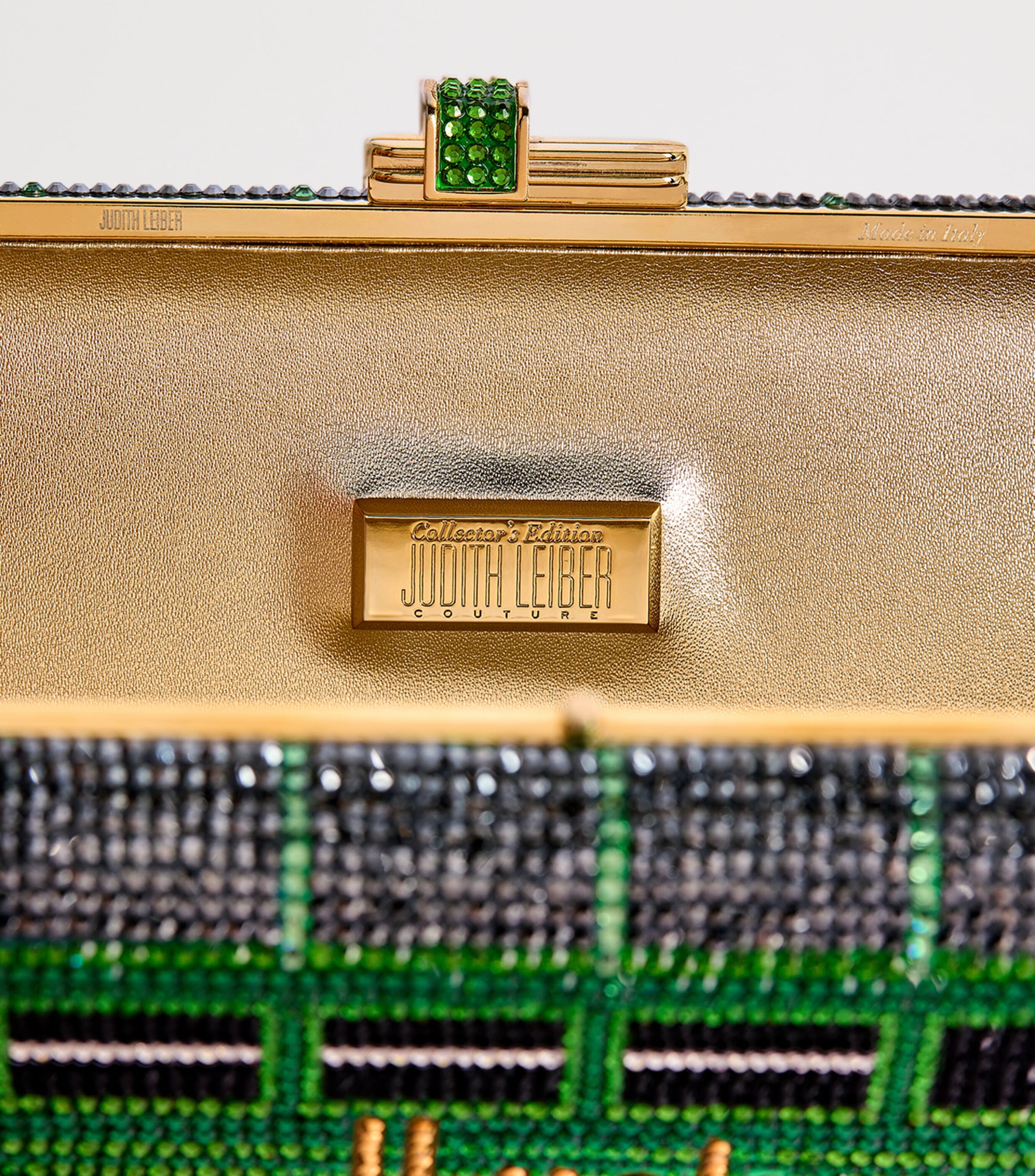 x Harrods EXCLUSIVE Slim Slide Clutch Bag CHAMPAGNE LEAF MULTI Image 6