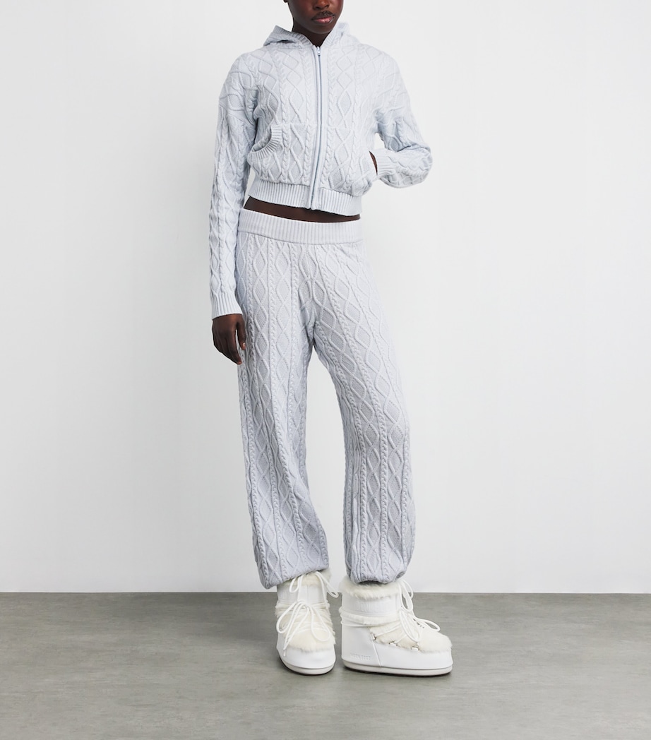 Cable-Knit Snow Bunny Zip-Up Hoodie ZEN BLUE Image 2