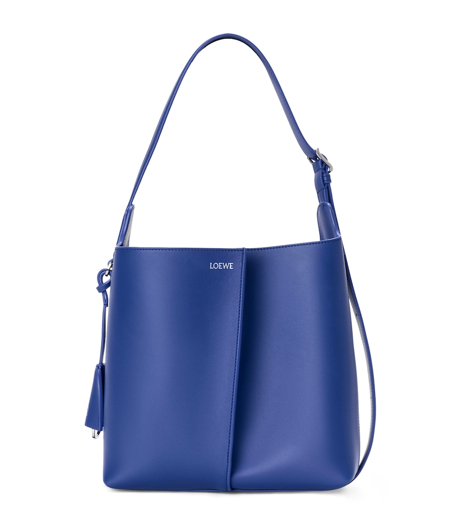 LOEWE Womens Medium Leather Bilbao Bucket Bag Stellar Blue Image 1