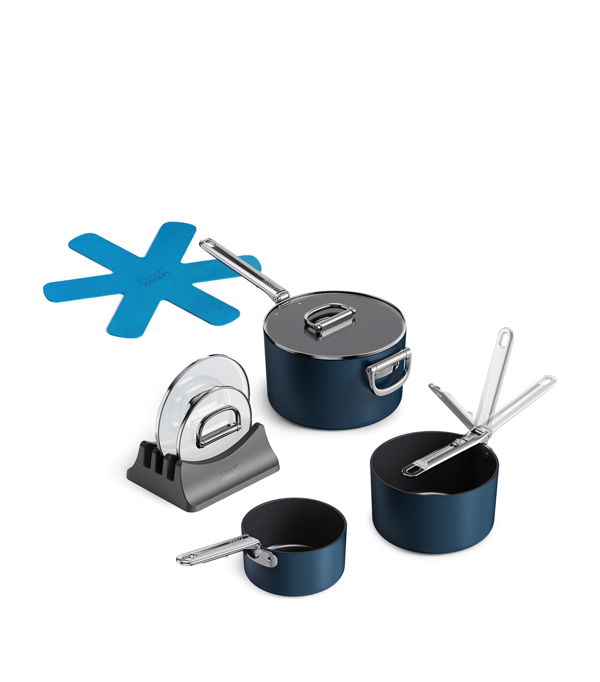 Joseph Joseph Set of 3 Space Non-Stick Saucepans | Kitchenware | Cookware | Pans | Designers | Joseph Joseph