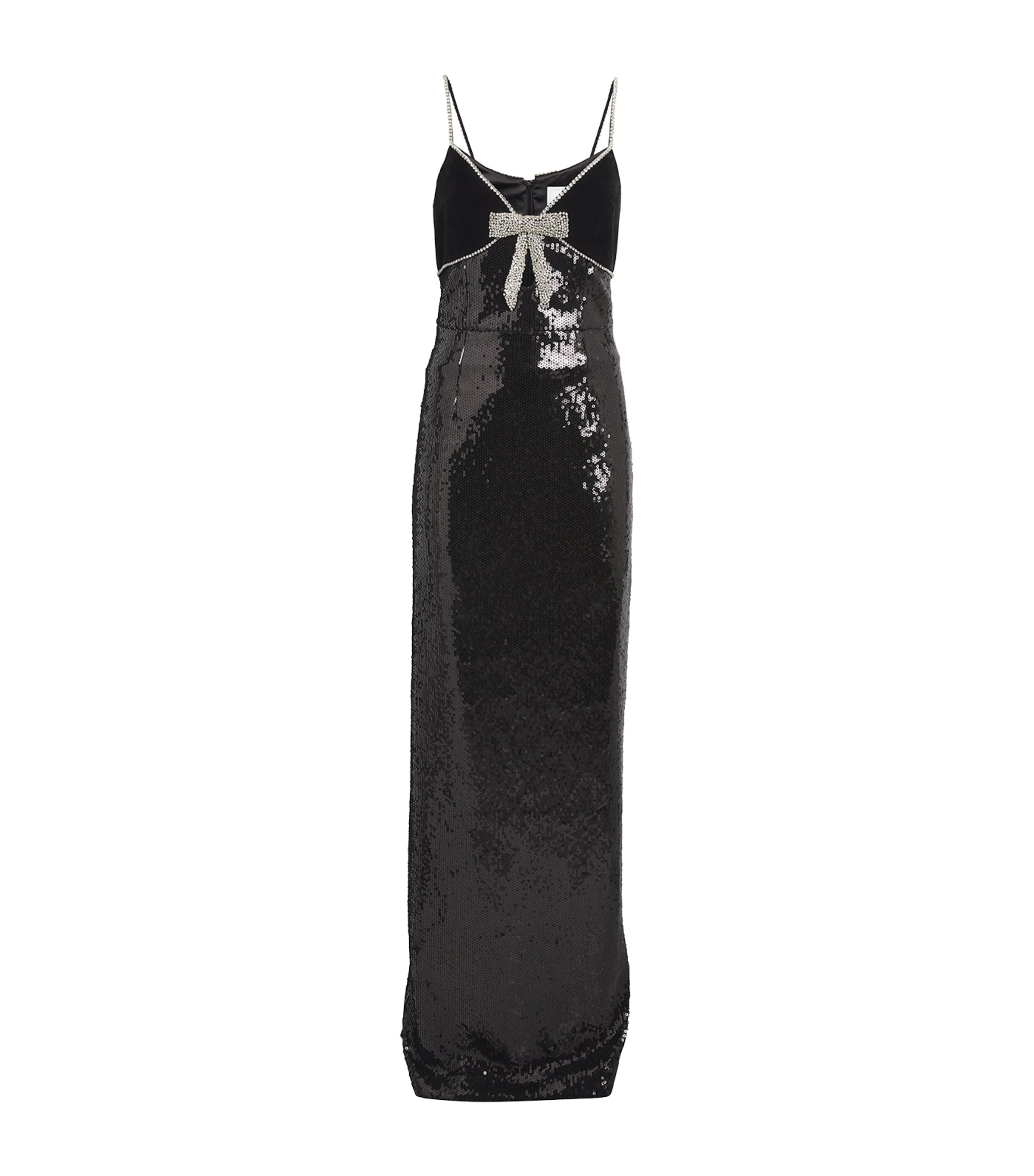Rebecca Vallance Sequinned Lena Gown In Black