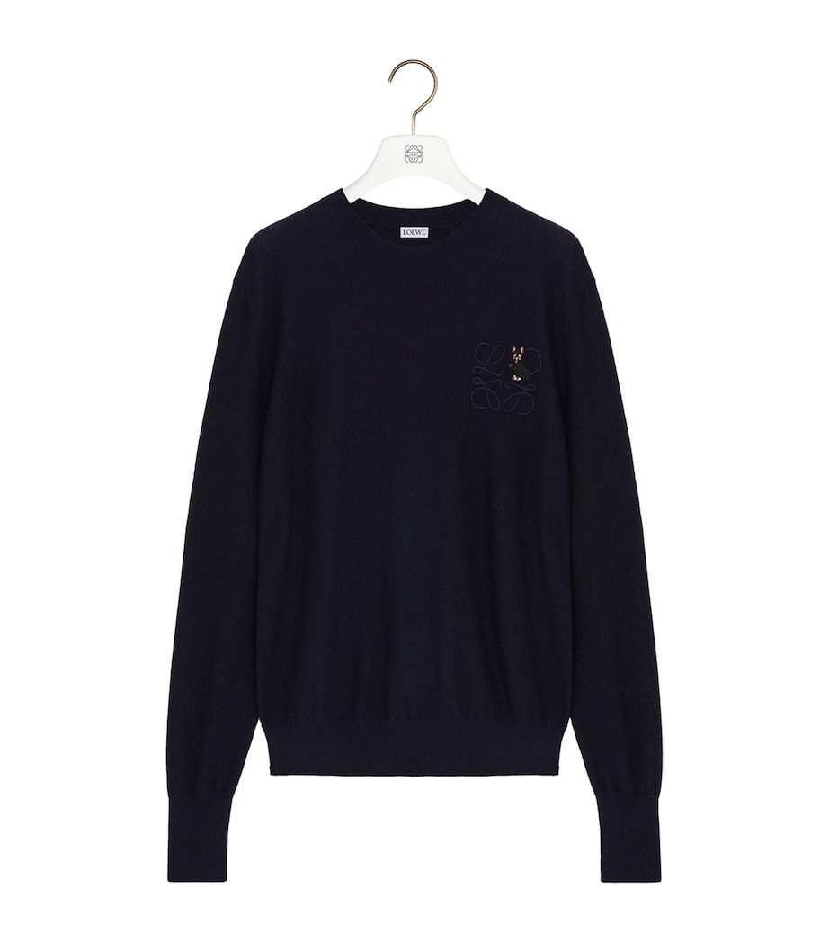 x Louis Wain Wool-Blend Anagram Cat Sweater DARK NAVY BLUE Image 1