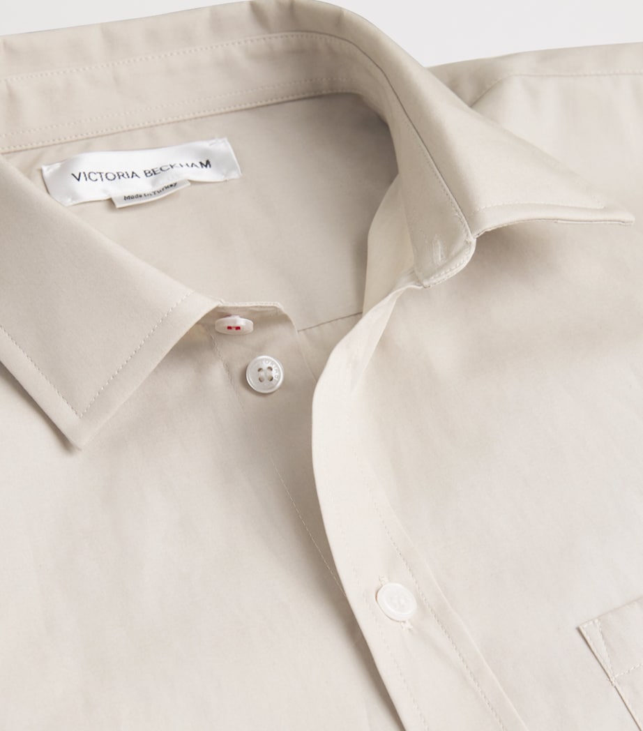 Cotton Tab-Detail Shirt 9474 PUMICE Image 5