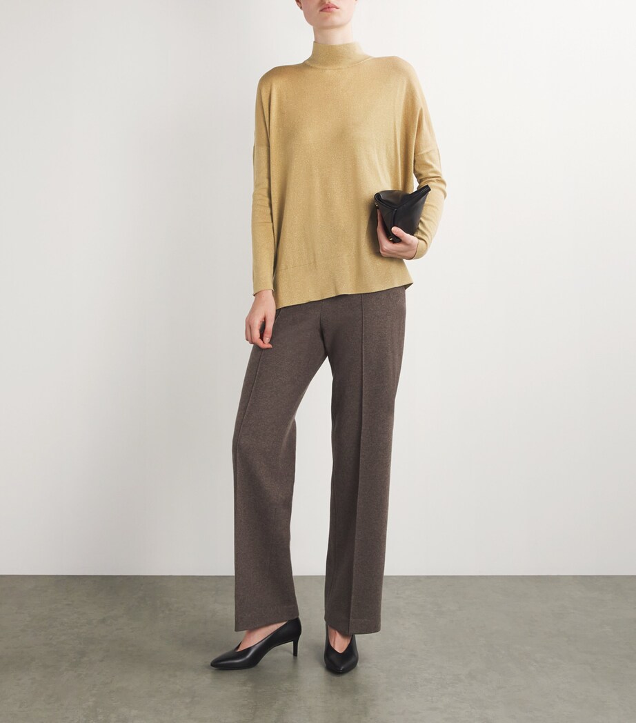 Cashmere Metallic Rollneck Sweater G67 GOLD Image 2