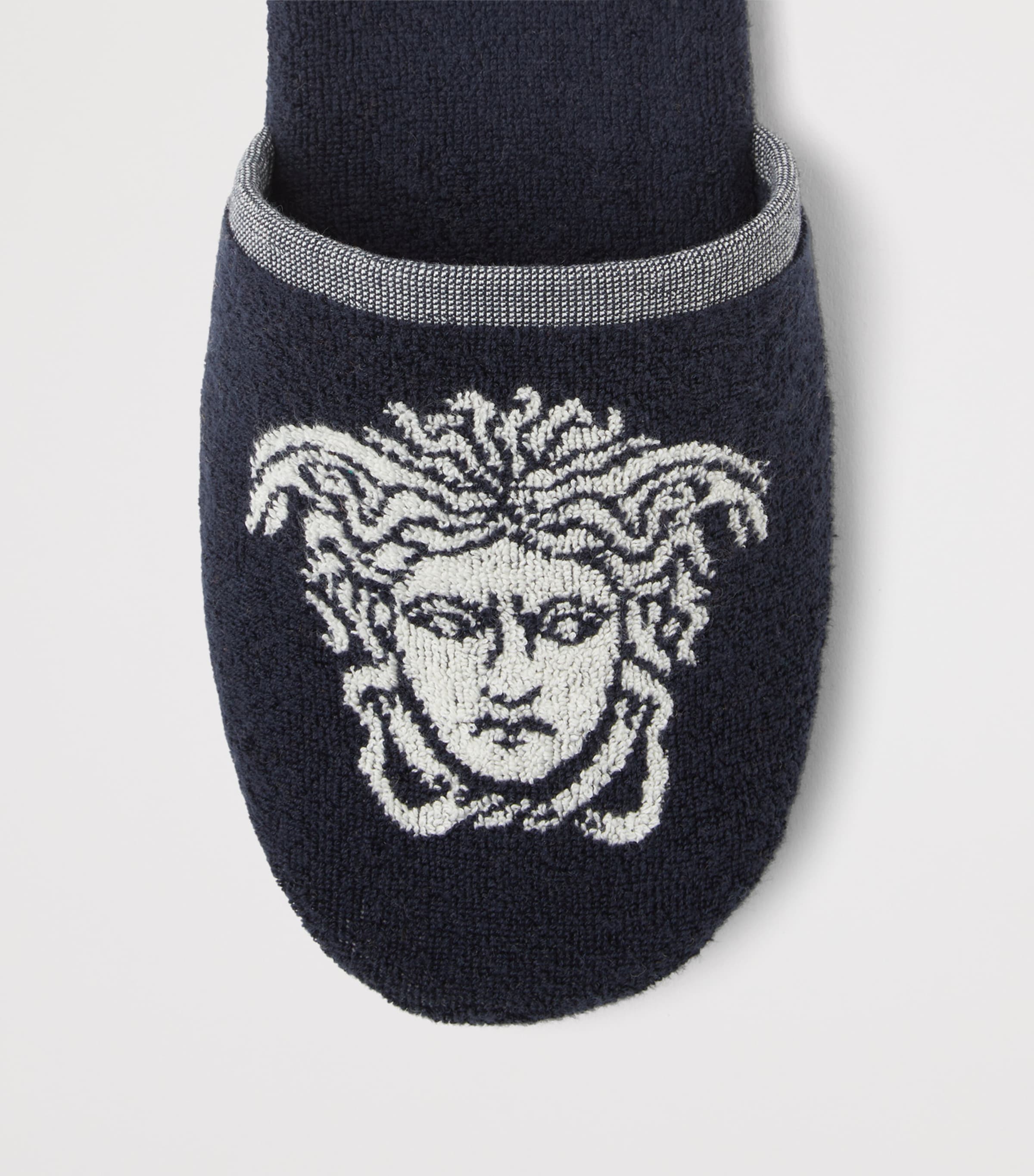 Versace Cotton Medusa Slippers Blue/white Image 2