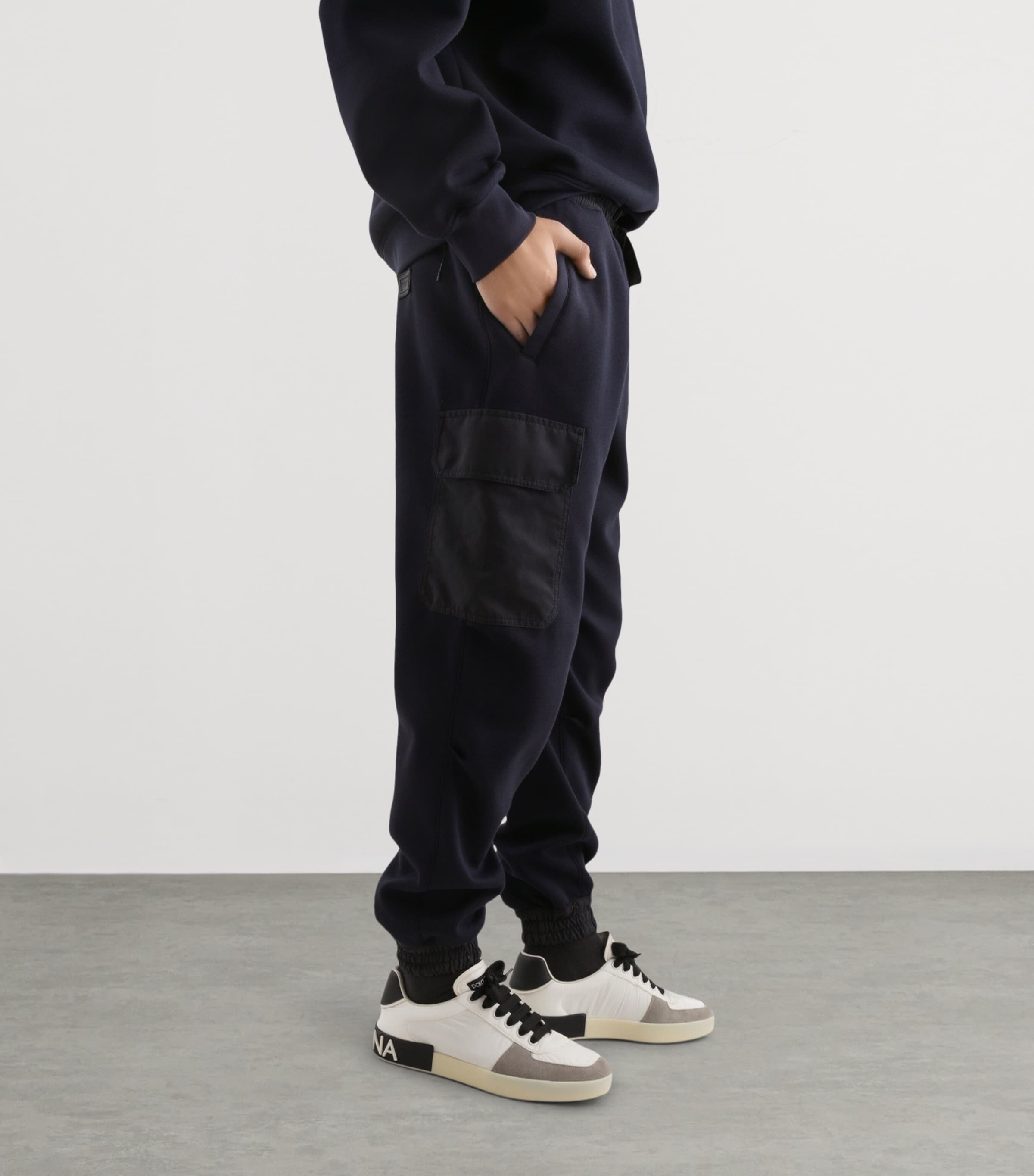 Dolce&Gabbana Mens Cotton-Blend Sweatpants Very Dark Blue Image 4