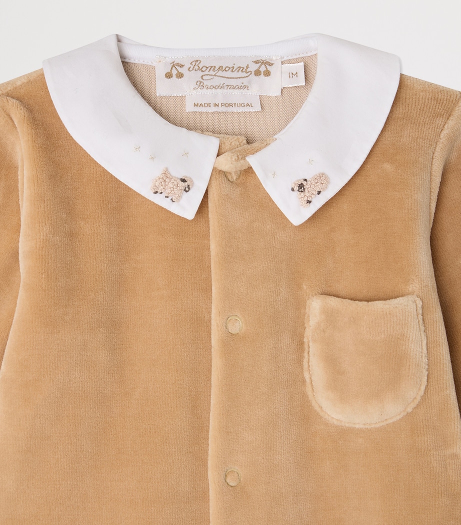 Bonpoint Velvet Collared All-In-One (1-18 Months) Chataigne Image 3