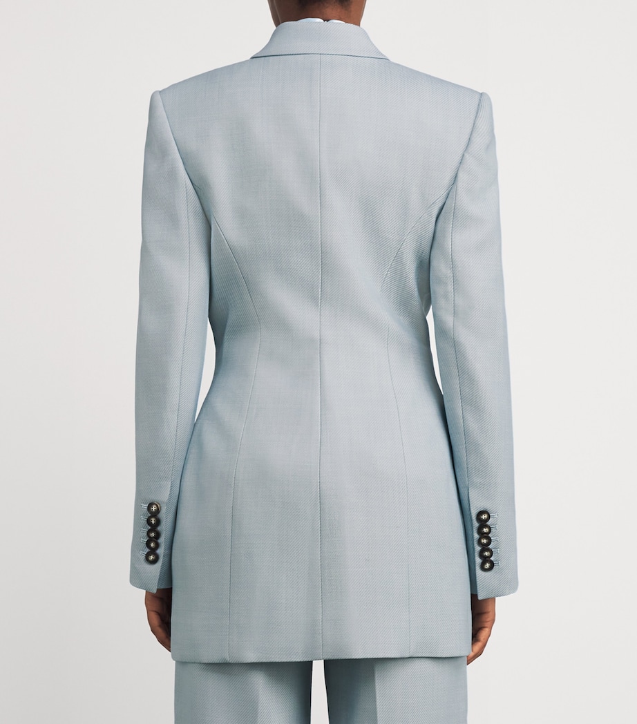 Wool-Blend Asymmetric Gehry Blazer L60 CHALKY BLUE Image 4