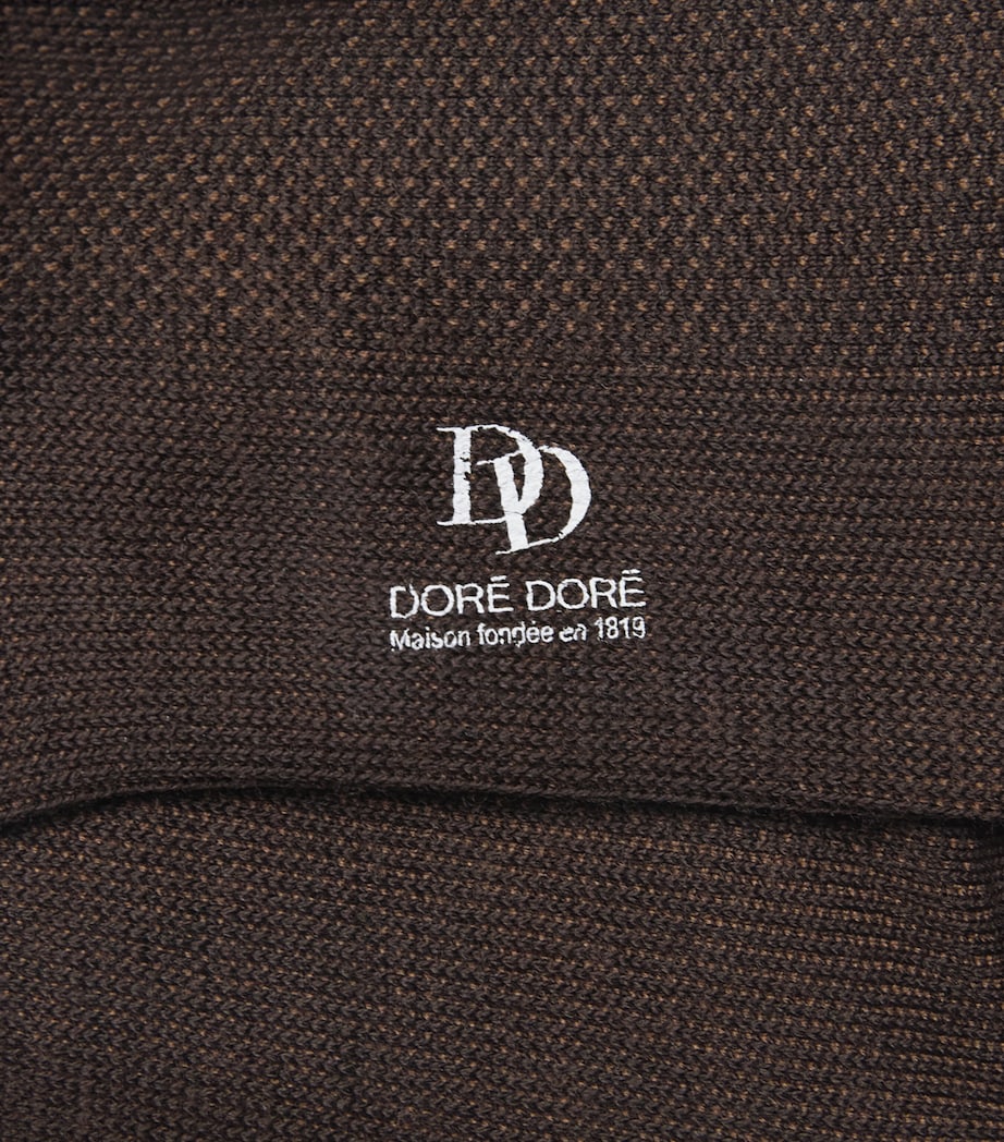 Doré Doré Mens Wool-Blend Caviar Socks Chocolat Image 2