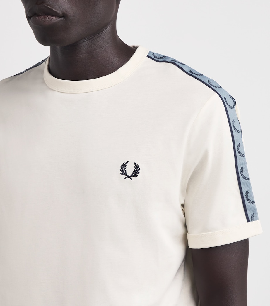 Cotton Logo Tape T-Shirt 729-ECRU/NAVY Image 6