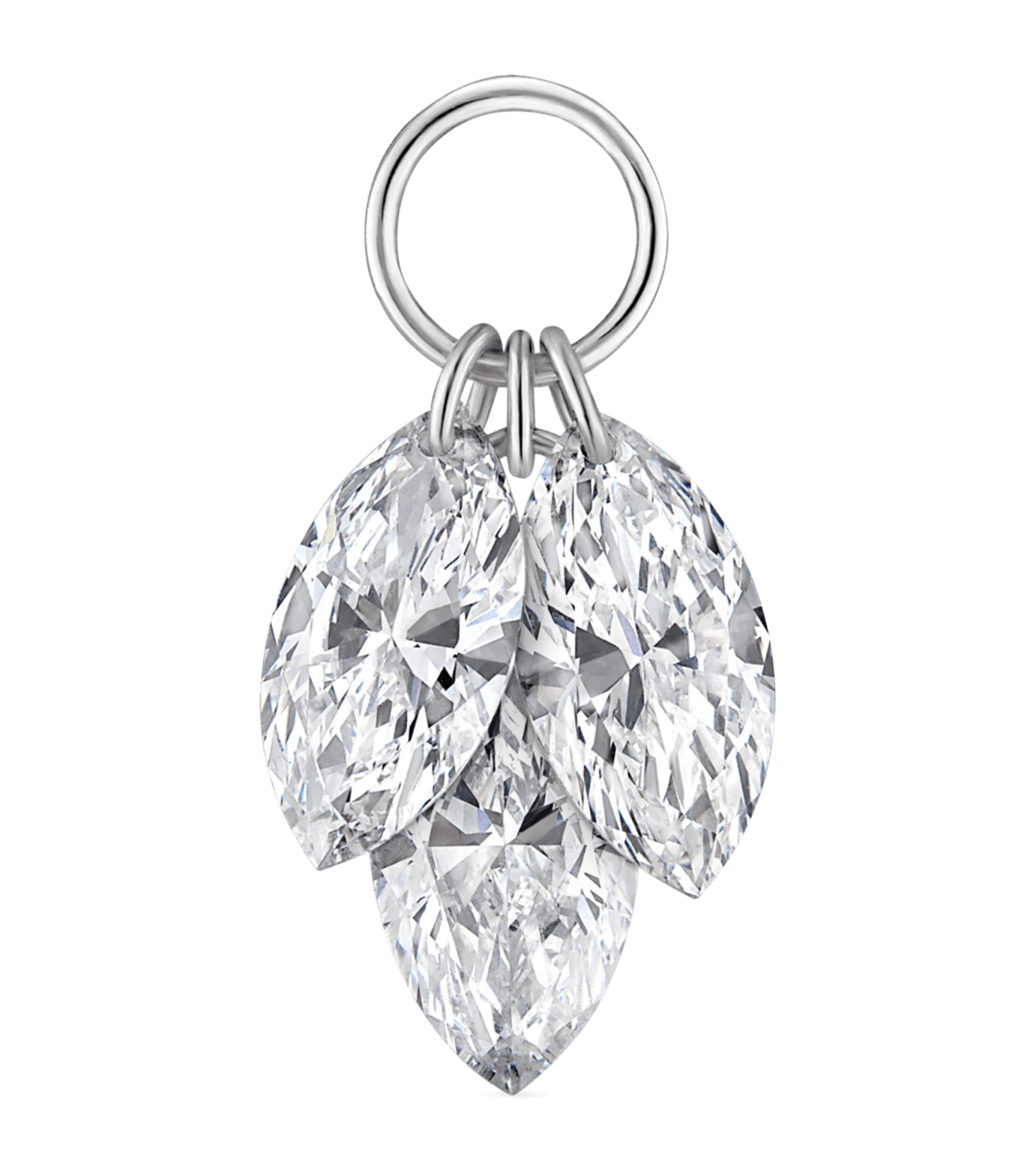Maria Tash Floating Diamond Plume Charm In White