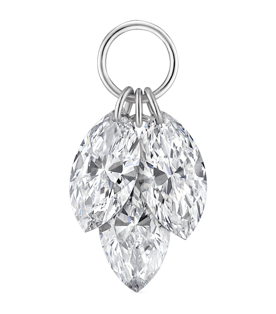 Floating Diamond Plume Charm (6.5mm) WHITE GOLD Image 1